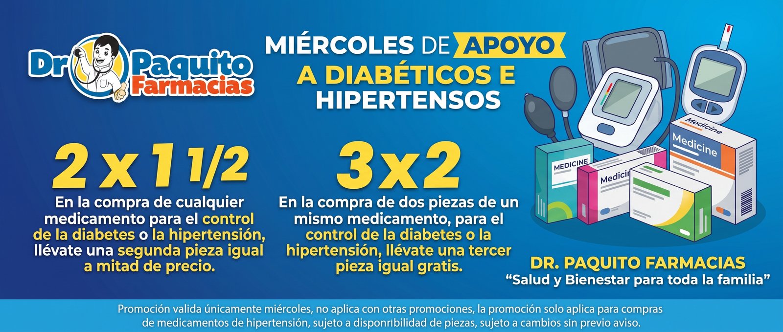 Miércoles de apoyo a diabéticos e hipertensos